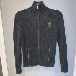 Ralph Lauren Grey Cable Knit Sweater